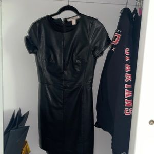 Black leather dress